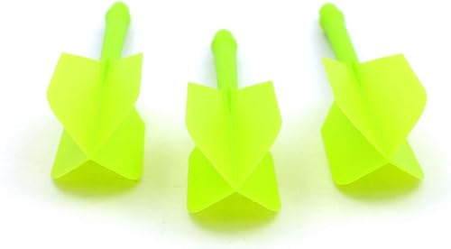 Miniatura 5 de ROST - Eje de dardos y vuelos integrados medianos, forma delgada, juego de 3 Verde