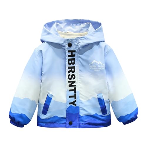 Boys Girls Waterproof Jacket Casual Lightweight Fashion Hoodie Kids Zip Up Long Sleeve Snap Fastener Coat Hooded2