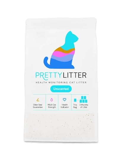 Pretty~Litter Health Monitoring Cat Pet Litter | Unscented | Silica Gel, House-Cats, Litter - (1 Pack: 8 lbs)