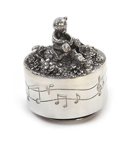 Royal Selangor Hand-Finished Teddy Bears' Picnic Friends Music Carousel in Wooden Gift Box D7CM x H8CM (item)