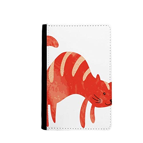 Portefeuille de voyage passeport chat souriant rouge multicolore 3.7x5.8