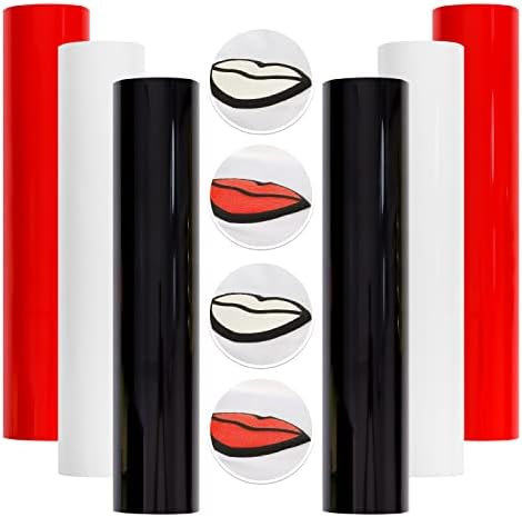 Black White and Red Puff Vinyl: NICEVINYL 6pcs 3D Puff HTV Vinyl Heat Transfer Bundle 12"x10" - Puffy Iron on Vinyl for Cricut