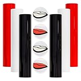 Black White and Red Puff Vinyl: NICEVINYL 6pcs 3D Puff HTV Vinyl Heat Transfer Bundle 12"x10" - Puff