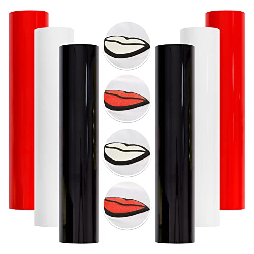 Black White And Red Puff Vinyl: Nicevinyl 6Pcs 3D Puff Htv Vinyl Heat Transfer Bundle 12"X10" - Puffy Iron On Vinyl For Cricut #TOP13