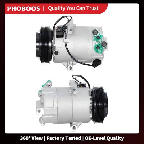 Image of PHOBOOS A /C compressor with Clutch Compatible with Hyundai Elantra 2011-2013, Elantra Coupe 2013, L4 1.8L, with Automatic Temperature Control Only, with 3-Pin Connector, Fast Cooling, Ref.CO-29330C