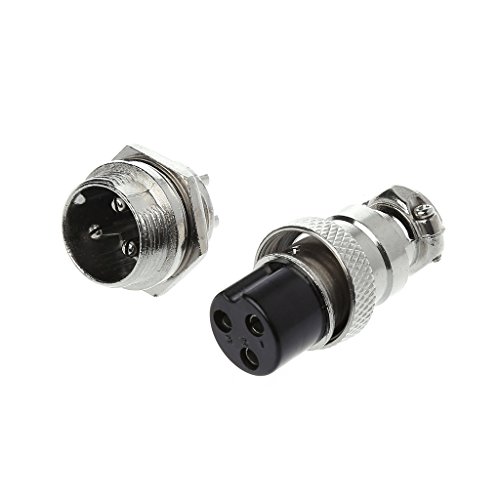 Rtengtunn Aviation Plug Male & Female Wire Panel Metal Connector 16mm 2/3/4/5/6/8/9 Pin GX16-3PIN