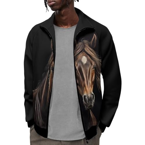 Image of Men's Lightweight Jackets Casual Full Zip Fleece Jacket Men Coats Fashion Long Sleeve Sweatshirt