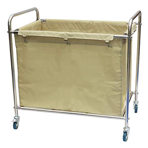 Chariot à Linge pour Transporter Blanchisserie Commercial, Chariot de Toile D'hôtel/Buanderie avec des Roues/Sacs Amovibles/Cadre en Acier Inoxydable Cover