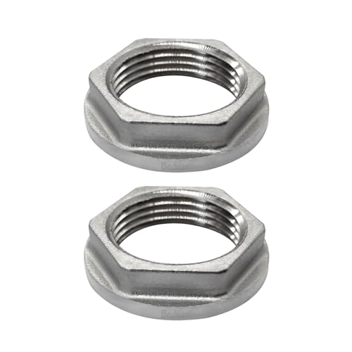 Beduan Stainless Steel 3/4 NPS Female Threaded Hex Lock Nuts Flange Gasket for Pipe Connection Bulkhead Fitting