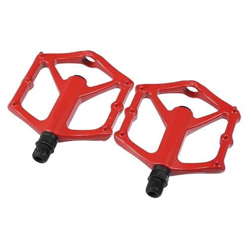 X AUTOHAUX 1 Pair Red Bicycle Pedal Rear Foot Peg Flat Pedal Footrests Universal Fit 9/16 Inch Axles BMX MTB Bike