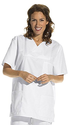 Leiber® Damen- / Herren-Schlupfjacke 08/769 für Medizin und Pflege, OP-Kleidung (III, Weiß) – Bild 2