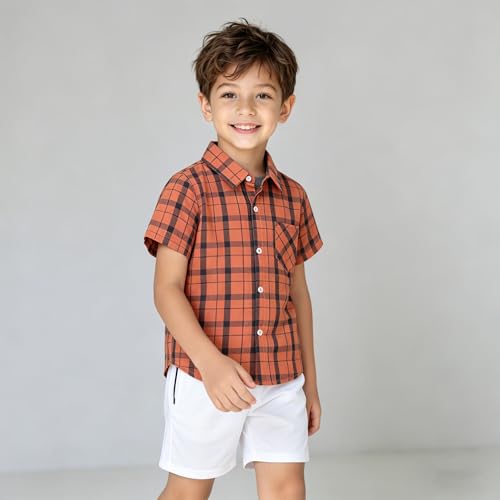 Image of Mud Kingdom Little Boys Dress Shirts Short Sleeve Cute Summer