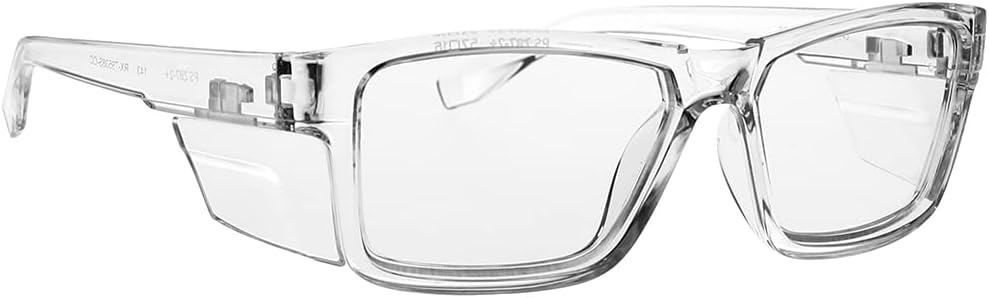 Safety Reading Glasses - Full Lens Magnifying from +1.00 to +3.00 in Clear - ANSI Z87+ Approved Safety Frame