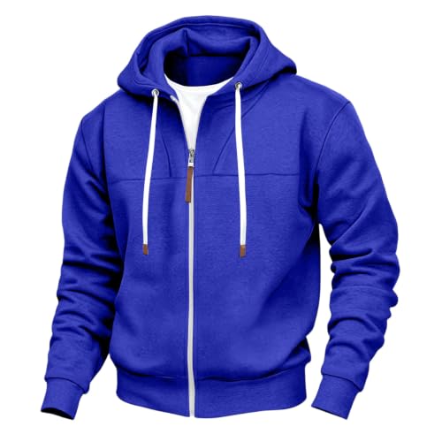 Mens Full Zip Hoodies Fashion Fleece Drawstring Hooded Sweatshirts Jackets - image 4