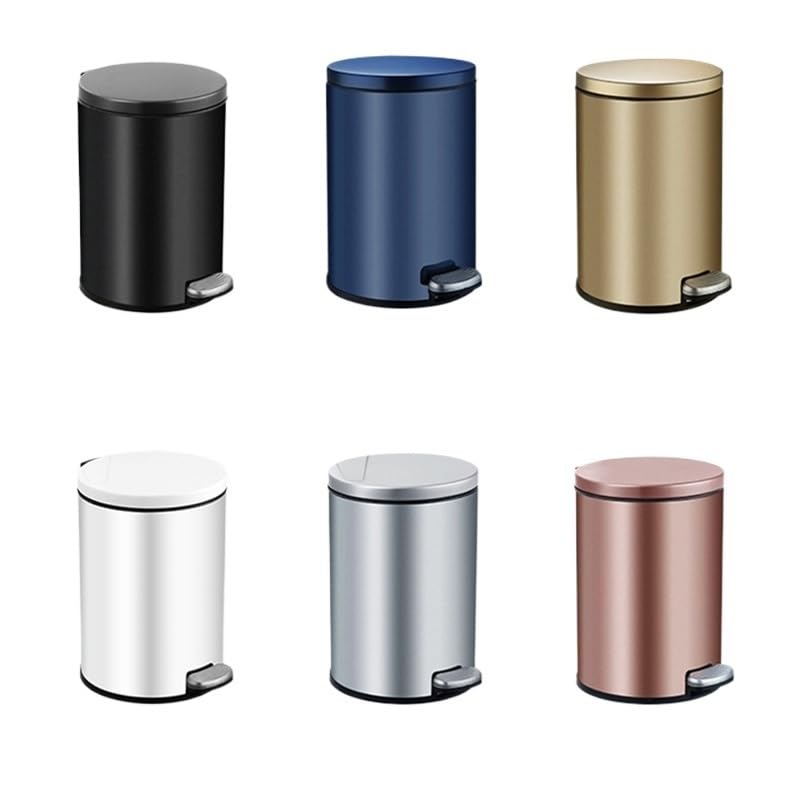 Miniatura 3 de FORINC Contenedor de residuos Cubo De Basura De Metal De Acero Inoxidable Con Pedal, De 6L Cubo De Basura, A Prueba De Polvo, para Cocina, Baño,
