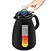 Yuanj Thermoskanne 1,5L Kaffeekanne mit Temperaturanzeige, Isolierkanne Edelstahl 304, Quick Tip Verschluss, 100% Dicht, Vakuum Kaffeekanne / Teekanne