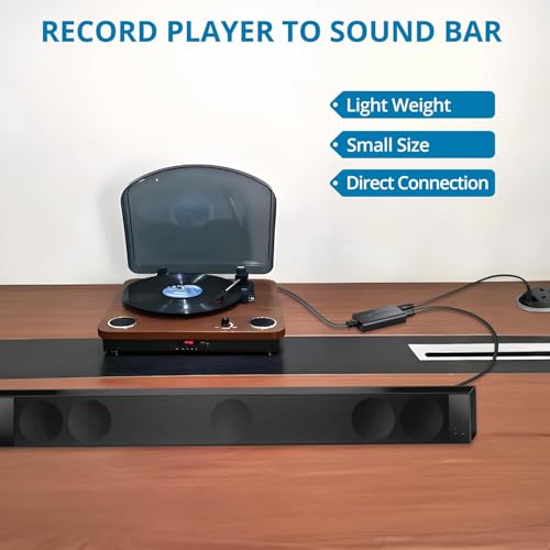 Image of AUTOUTLET RCA to Optical Converter - 48Khz, Analog to Digital Audio Converter with Built-in 1.1m RCA Male Cable for Record Player, Turntable, CD Players