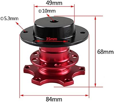 Quick Release Adapter Car Steering Wheel - Universal Car Quick Release Snap Off Steering Wheel Boss Hub Kit for Race/Rally/Motorsport (Red)