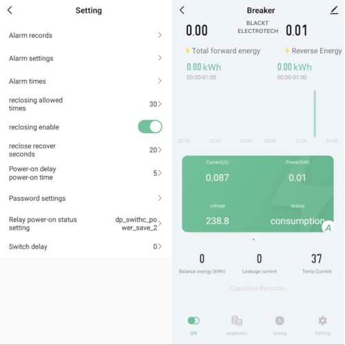 Image of Blackt Electrotech 100 Amps WiFi Bi-Directional Energy Meter (BT710BE) Smart Circuit Breaker with Under /Overcurrent /Delay /Time Control /Leakage Protection inch (Single Phase)
