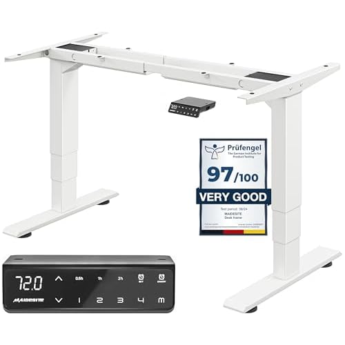 MAIDeSITe Height-Adjustable Desk with 2 Motors, Electrically Height-Adjustable Table Frame, 2-Stage Lift, Fits All Standard Table Legs - Collision Pro