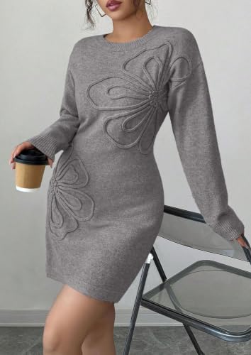 PRETTYGARDEN Women's Embroidered Long Sleeve Bodycon Mini Sweater Dress 14.79 + 60% Off Code V1UX8CX7 - image 3