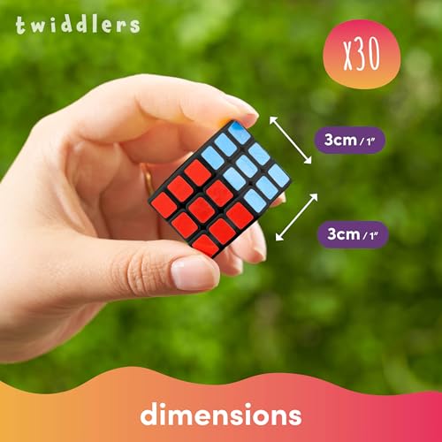 THE TWIDDLERS 30-teiliges Mini Zauberwürfel Set (3x3, 3cm) - Bunte Geduldsspiele und Geschicklichkeitsspiele als Mitgebsel für Kindergeburtstage, Adventskalender und als Belohnung für Schüler
