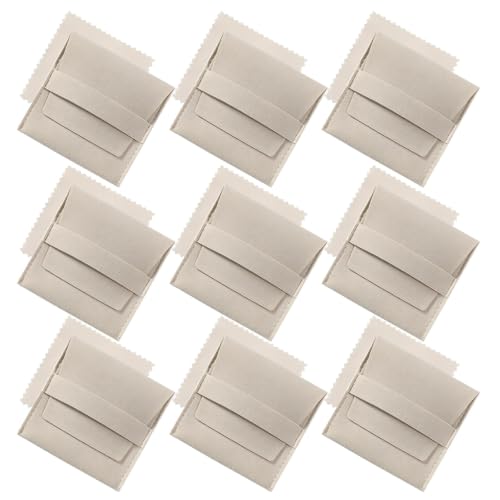 Bolsitas para collar y gafas de microfibra STOBAZA, 120 juegos beige estilo sobre con banda fija