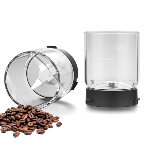 Secura Brands Electric Coffee and Spice Grinder Replacement Parts Glass Removable Bowl Set for Model SP-7412, Only for SP-7412 Grinder with Glass Bowls