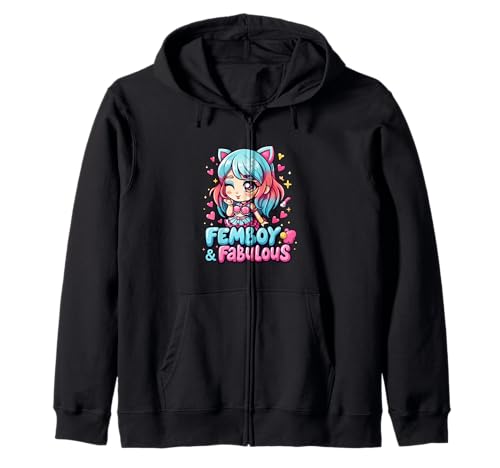 Femboy Fabulous Anime Kawaii Aesthetic Hearts Sudadera con Capucha