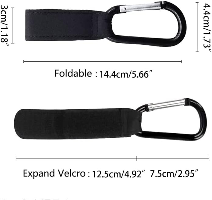 2 Pcs Buggy Clips Hooks - Pram Hooks Stroller Carabiner with Sturdy Carabiner to Hook Your Shopping Bags, Handbag or Changing Bag