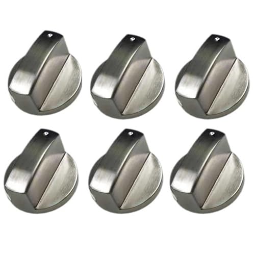 EujRcf 6 Pcs Cooker Knobs Replacement, 6mm Gas Hob Knobs for Cooker