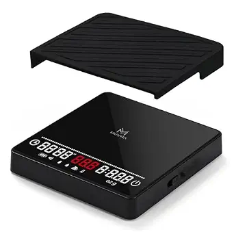 Espresso Mini Coffee Scale with Timer & Flow Rate Indicator - 2kg/0.1g Digital Scale with Waterproof Silicone Mat