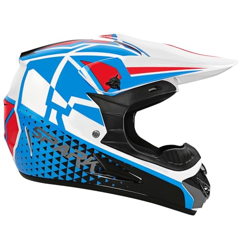 Youth Dirt Bike Helmets DOT Approved Fashion Kids Motocross, ATV, Off-Road, Four Wheelers, BMX Motorcycle Bike Helmets (Goggles Gloves Faceshield) (LR-Blue, Large) by SanQing - Image 5