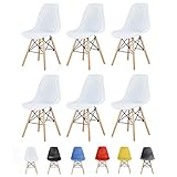 in 6 Farben erhältlich MCC Retro Design Stühle LIA Esszimmerstühle im 6er Set, Eiffelturm inspirierter Style für Küche, Büro, Lounge, Konferenzzimmer etc, 6 Farben, Kult (Weiß)