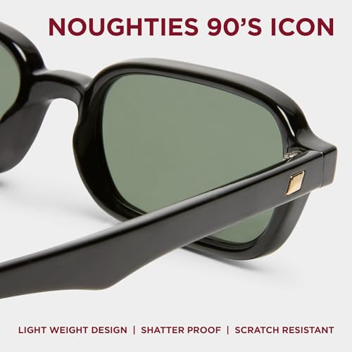 Image of Le Specs. Pilferer Retro Sunglasses for Women and Men | Narrow silhouette, shatterproof flat lenses, lightweight polymer frame, discreet temple studs