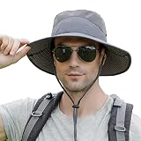 Aenmt Sun Hat for Men/Women, Wide Brim UV Protection Bucket hat, Waterproof Mens Boonie Hat for Fish
