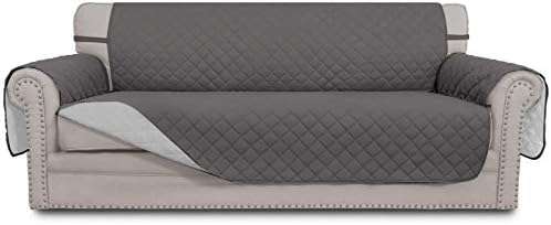Greatime Sofa Covers,Slipcovers,Reversible Quilted Furniture Protector,Water Resistant,Improved Couch Shield with Elastic Straps,Anti-Slip Foams,Pet Kids,Children,Dogs(Futon, Black/Beige)