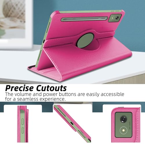 Image of TGK 360 Degree Rotating Flip Cover Case for Moto Pad 60 Pro 12.7 inch 2025 Release Tablet (Hot Pink)