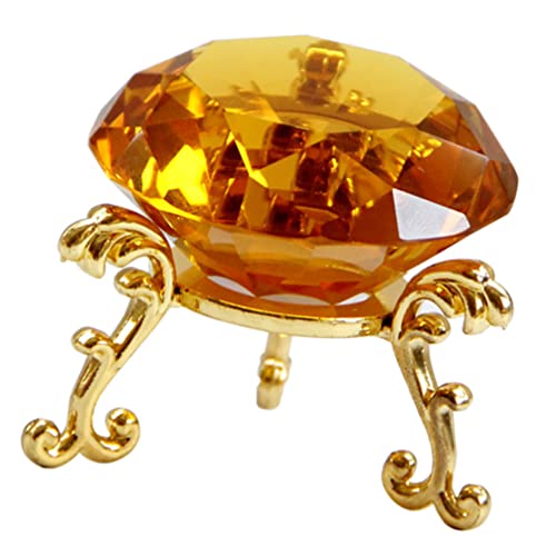 Beavorty Pisapapeles de Diamante de Cristal con Soporte Joyas de Cristal Decoraciones de Boda Centros de Mesa para El Hogar Oficina Escritorio Decoraciones Naranja Cover