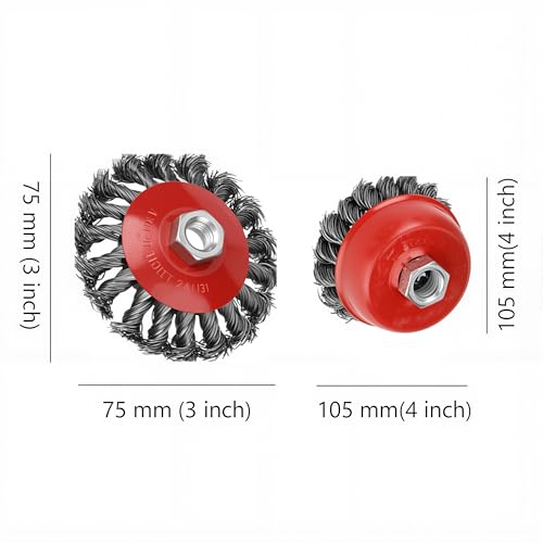 Brosse métallique pour meuleuse M14 acier haute résistance - 2