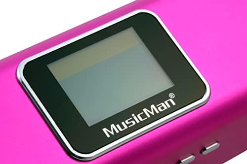 MusicMan TXX3544 MA Soundstation Stereo-Loudspeaker with Integrated Rechargeable Battery and LCD Display (MP3 Player, Radio, MicroSD card slot, USB slot) - Pink