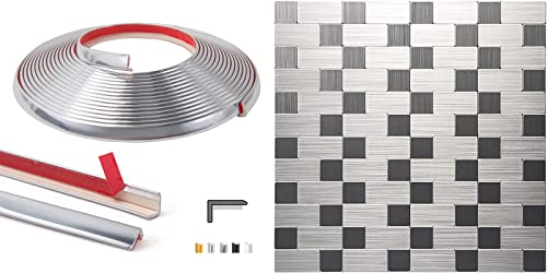 Art3D 20Ft Outside Vinyl Corner Trim With Peel And Stick Backsplash Pvc Wall Tile #TOP29