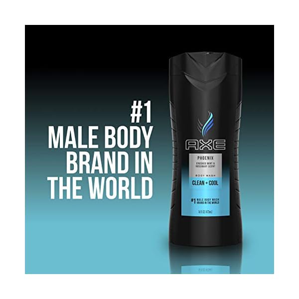 AXE-Mens-Body-Wash-for-a-Clean-and-Cool-Feel-Phoenix-Dermatologist-Tested-Body-Wash-for-Men-16-oz-4-Count AXE Body Wash Phoenix 4 Count 12h Refreshing Scent Crushed Mint & Rosemary Men's Body Wash with 100% Plant-Based Moisturizers 16 oz