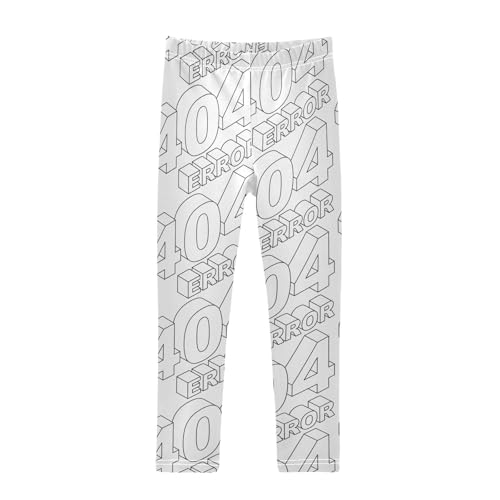 ZZKKO Girls Leggings 404 Error Pattern Toddler Girls Clothes Leggings for Girls Toddler Girls Leggings 3-4T