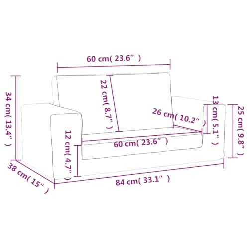 Miniatura 3 de Vidaxl Sofá Cama Para Niños De 2 Plazas Felpa Suave Rosa