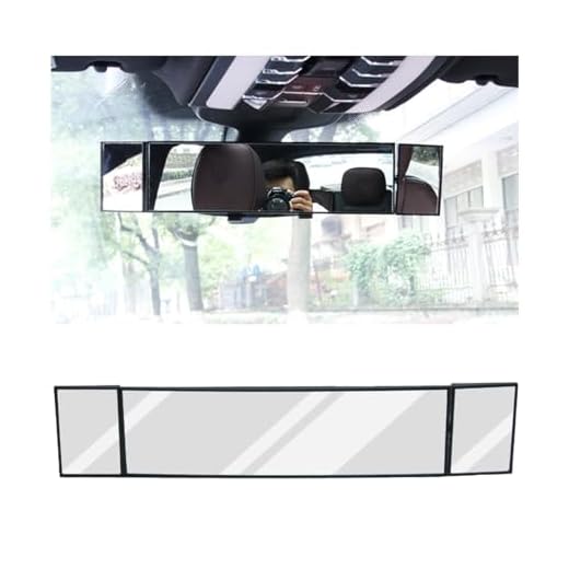 Ohleats Car Rearview Mirrors, 15" Anti-Glare Panoramic Extended Rear View Mirrors, HD Interior Clip-on Wide Angle Convex Curve Rearview Mirrors, Universal Car Accessories