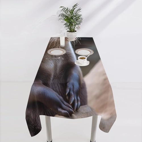 Nappe en lin résistant aux taches 140x140 cm lavable et imperméable - 5