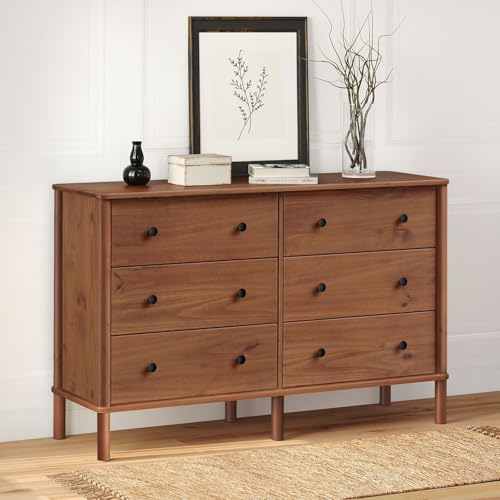IDIMEX Cômoda para Quarto Madeira 6 Gavetas Moderna Apoana Castanho