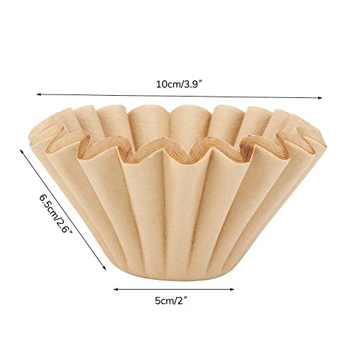 Segove Disposable Coffee Filters, 100 Count 1-4 Cup Filter Replacement, Natural Brown Unbleached, Fit Small Basket Style Single Serve Coffee Makers, For Home Office Use Pour Over And Drip Coffee Maker #TOP1