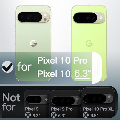 Image of JETech Magnetic Cover Case for Google Pixel 10 /10 Pro 2025, Compatible with MagSafe and Pixelsnap Charger, Translucent Matte Back Shockproof Phone Cover (Lemongrass)
